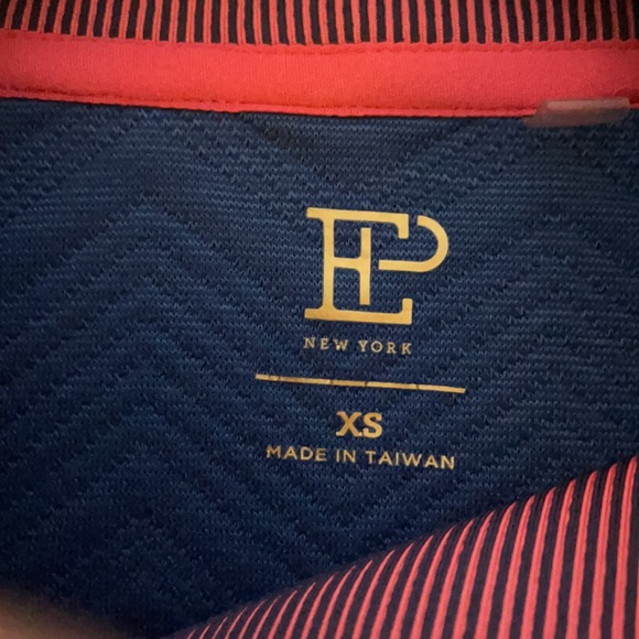 EP Navy Knit Athletic Pullover Ski Navy & Red Stripe Trim 3/4 Zip XS - Picture 8 of 8